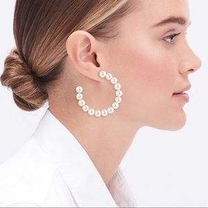 J. Crew Pearl Hoop Earrings